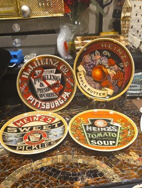Heinz Decorative Vintage-Style Red Collector Plates - Set of 4